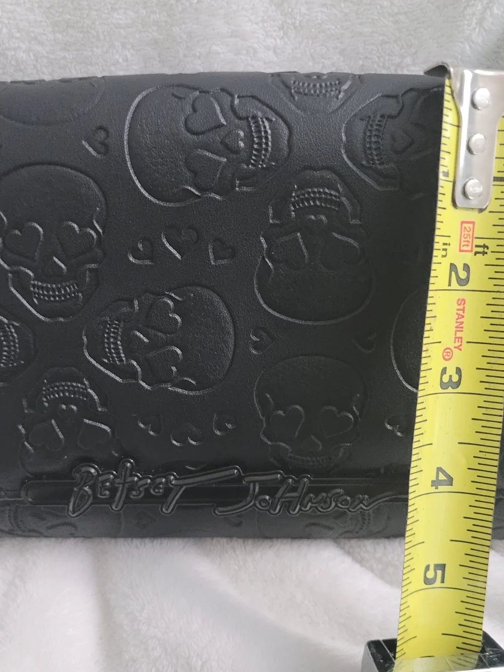 Betsey Johnson Black Embossed Skull Crossbody Bag